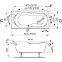 Ванна Vagnerplast Nymfa 150 x 70 без ножек VPBA157NYM2E-01 - 2