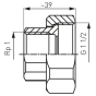 Напівмуфта для насосу Ferro 1½"x1" SG17 - 2