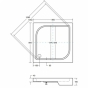 Поддон квадратный Besco Oskar 80х80х4/16 + ножки (NAVARA22738) - 3