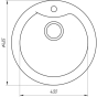 Гранитная мойка Globus Lux Orta серый металлик 485 9694900304195653 - 2