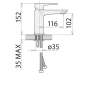 Змішувач для умивальника WELLE GERDA WEV16461KX - 2