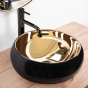 Умивальник Rea Luna 40x40 black/gold (REA-U3306) - 2
