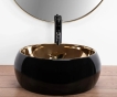 Умивальник Rea Luna 40x40 black/gold (REA-U3306) - 4