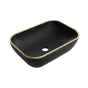 Умивальник MEXEN Rita BLACK MATT / GOLD EDGE накладний MEX-21084575 - 1