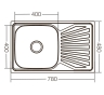 Мойка кухонная ZERIX Z7848-08-180E (satin) (ZX1604) - 2