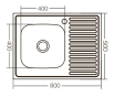 Кухонная мойка накладная ZERIX Z8050L-06-160E (satin) (ZX1612) - 3