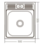 Кухонна мийка накладна ZERIX Z5060-04-160E (satin) (ZX1610) - 2