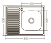 Кухонна мийка накладна ZERIX Z8050R-04-160E (satin) (ZX1615) - 3