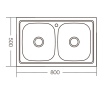Кухонна мийка ZERIX Z8050D-08-180E (satin) (ZM0569) - 4
