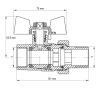 Кран із американкою 1" (KOER KR.227.W) білий (KR0098) - 3