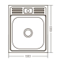 Кухонна мийка накладна ZERIX Z5060-06-160E (satin) (ZX1611) - 2
