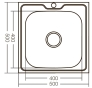 Кухонна мийка накладна ZERIX Z5050-06-160E (satin) (ZX1609) - 3