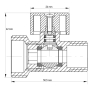 Кран триходовий 1/2Mx3/4Mx1/2F KOER KR.515 (KR0103) - 2