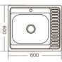 Мойка кухонная ZERIX Z6060L-08-160E (satin) (ZS0586) - 2