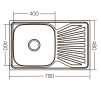 Мойка кухонная ZERIX Z7848-08-180D (decor) (ZX1605) - 2