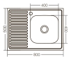 Кухонная мойка накладная ZERIX Z8050R-06-160E (satin) (ZX1613) - 3