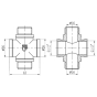 Крестовина SD Forte 1/2" ВН - 2