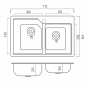 Гранитная мойка для кухни Platinum 7850 Harmony матовый Морион (PLA000040853) - 6