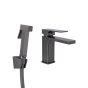 Змішувач для раковини Qtap Gemini із гігієнічним душем Gunmetal Black PVD (QTGEM272GMB45692) - 1
