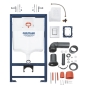 Комплект 4в1: Інсталяція Grohe Rapid SL 3в1 38772001 + Унітаз безободковий Kroner Harz WHI493736 RIMLESS з сидінням Slim Duroplast / Soft-close / Quick relase KH493736WHIR (CV033817) - 3