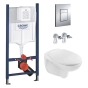 Комплект 4 в 1: Інсталяція GROHE Solido 3 в 1 3884966Q + Унітаз безободковий Kroner Oker WHI533536 RIMLESS з сидінням Slim Duroplast / Soft-close / Quick relase KO533536WHIR (CV0338 - 1