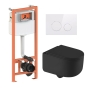 Комплект: Qtap Taurus Ultra Quiet унитаз подвесной QT2433084EUQMB + Nest комплект инсталляции 4в1 (Клавиша круглая White) QT0133M425 + QT0111M11110W (QT2433084EUQMB46178) - 1