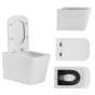 Унітаз підвісний Qtap Tern Ultra Quiet, сидіння Slim Duroplast/Soft-close/Quick relase 525x345x360 мм (QT17332303AW) - 3