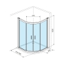 Душовий кут напівкруглий 80x80 Excellent Seria 201 (KAAC.1801.800) - 4