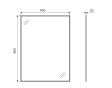 Дзеркало прямокутне 80x60 cm Excellent Kuadro чорне (DOEX.KU080.060.BL) - 5