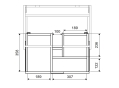 Тумба подвесная Excellent Tuto 60 см, с раковиной AS, 2 ящика, серый/дуб (MLEX.0103.K.3617.600.GRBL) - 3