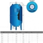 Гидроаккумулятор вертикальный 80л VOLKS pumpe 10bar (с манометром) 8694900302462 - 2