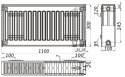 Радіатор сталевий панельний KALITE 22 низ/справа 300x1100 без INNER (97949003041923674) - 4
