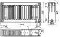 Радіатор сталевий панельний KALITE 22 низ/справа 500x1600 без INNER (97949003041923688) - 4