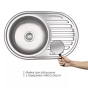Кухонная мойка WEZER 770x500x160 Deсor + сифон (7750(0,6)D) - 2