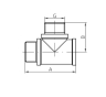 Трійник ВНН Koer KF.T06FMM.WN - 1/2'', без нікелю (KR3031) - 2