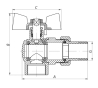 Кран с американкой угловой Koer KR.228.W - 1" White (KR5105) - 2
