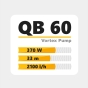 Насос поверхневий вихровий Tekk Haus QB60, 370 Вт, кабель 1 м (TEK1000056) - 6