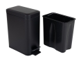 Мусорное ведро с плавным закрытием прямоугольное Zerix Sansa-TC0105 Black 5 л цвет черный (ZX5894) - 7