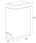 Мусорное ведро с плавным закрытием прямоугольное Zerix Sansa-TC0105 Black 5 л цвет черный (ZX5894) - 8