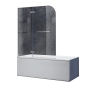 Шторки стеклянные на ванну Koer SR BS05-90x140-TR-01 прозрачное стекло Easy Clean 6мм, хром (KR5372) - 1