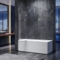 Шторки стеклянные на ванну Koer SR BS05-90x140-TR-01 прозрачное стекло Easy Clean 6мм, хром (KR5372) - 5