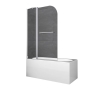 Шторки скляні на ванну Koer SR BS04-95x140-TR-01 прозоре скло 6мм, хром (KR5403) - 1