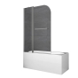Шторки стеклянные на ванну Koer SR BS04-95x140-TR-07 прозрачное стекло 6мм, графит (KR5404) - 1
