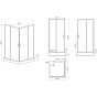 Душевая кабина с низким поддоном Mixxus CUBIC SCT01-90x90x195-FB CHROME матовое стекло 4мм (MI6903) - 3