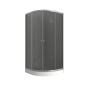 Душова кабіна з низьким піддоном Mixxus PLAIN SCT02-90x90x195-GR SATIN сіре тоноване скло 4мм (MI6898) - 1