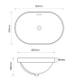 Раковина врезная на столешницу Mixxus Premium ELLIPSE-1601 600х400х190mm с переливом (MP6569) - 2