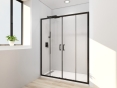 Двері в нішу Mixxus Premium DIVERSE SD01-160x185-TR Black прозоре скло 5мм (MI6879) - 3