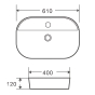 Раковина накладна Mixxus Premium ELLIPSE-0204 600х380х115mm з отвором під змішувач (MP6679) - 2