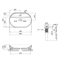 Раковина накладна Mixxus Premium ELLIPSE-0204 600х380х115mm з отвором під змішувач (MP6679) - 3