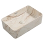 Раковина накладна Mixxus Premium QUADRO-0208 MARBLE 480х315х140mm з переливом (MP6518) - 1